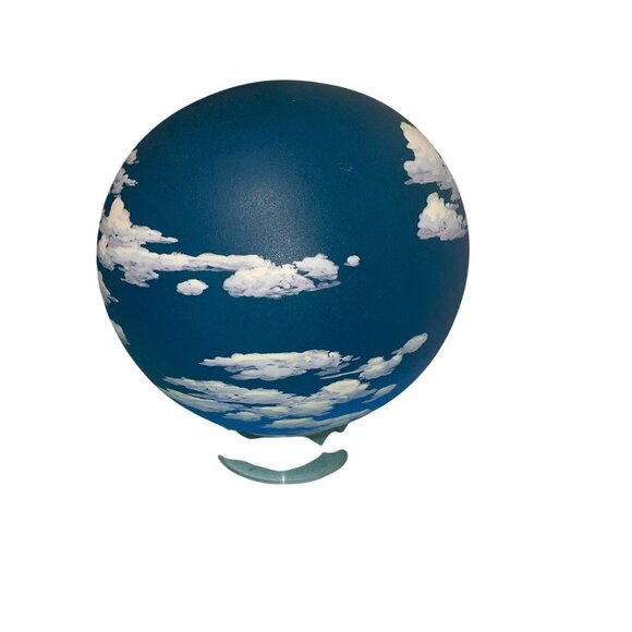 Don Jones Vintage Earthenware Globe Of Sky Atmosphere Blue Signed - Picture 3 of 11